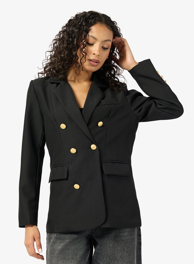 Ginger Cinched Waist Structured Double Breasted Blazer - Image 1